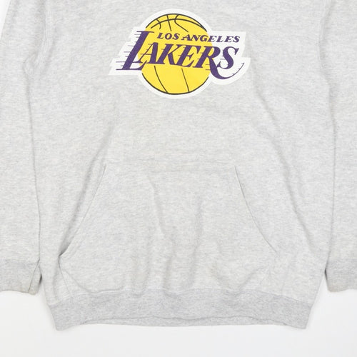 Outer Stuff Boys Grey L Los Angeles Lakers Basketball Pullover Hoodie