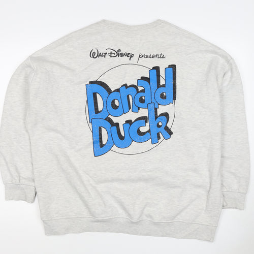 Disney Mickey & Friends Women’s Grey M Donald Duck Graphic Sweatshirt