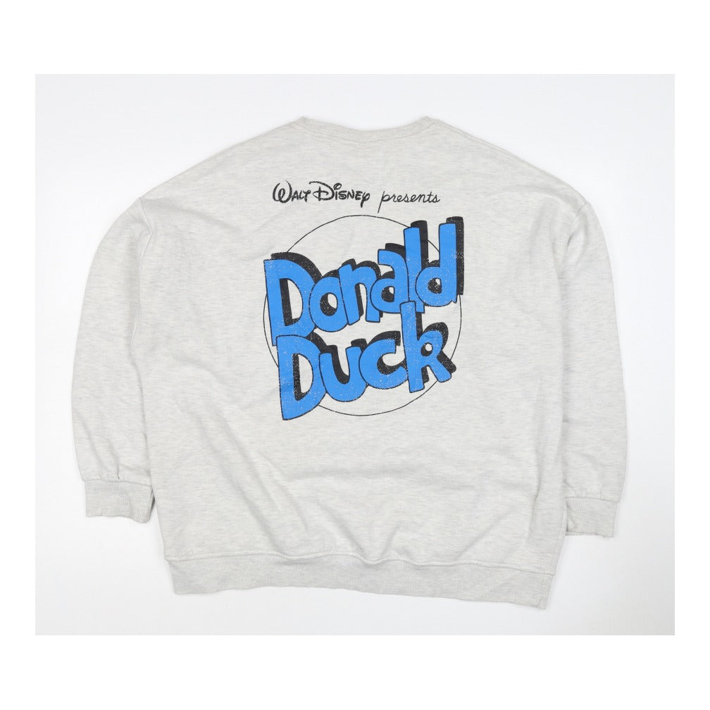 Disney Mickey & Friends Women’s Grey M Donald Duck Graphic Sweatshirt