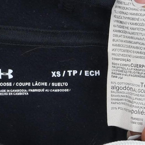 Under Armour Boys Black XS Pullover Hoodie Logo Fleece