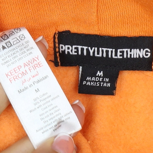 PrettyLittleThing Women Orange M Pullover Hoodie Logo Pocket