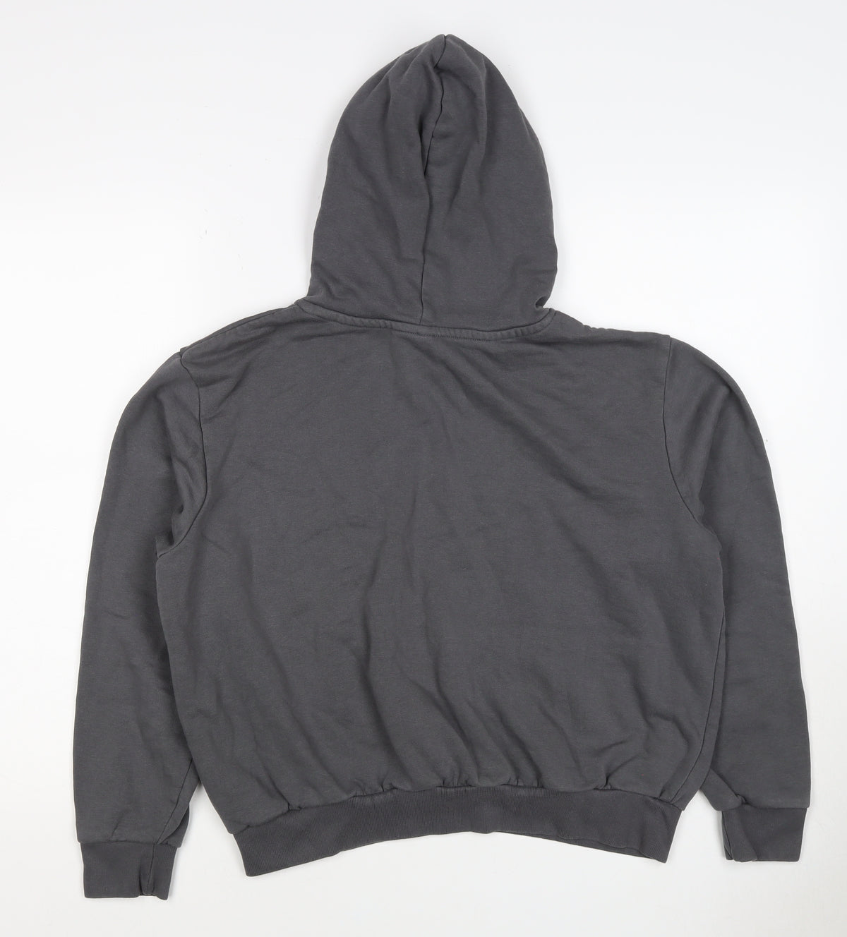 H&M Women’s Grey M Pullover Hoodie Love Embroidered Cotton Blend