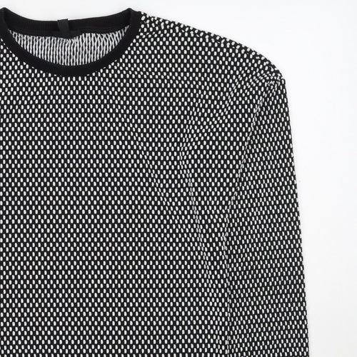 Topshop Women’s Black White UK 8 Geometric Knit Pullover Sweatshirt