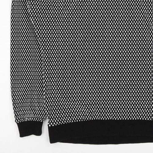 Topshop Women’s Black White UK 8 Geometric Knit Pullover Sweatshirt