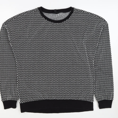 Topshop Women’s Black White UK 8 Geometric Knit Pullover Sweatshirt