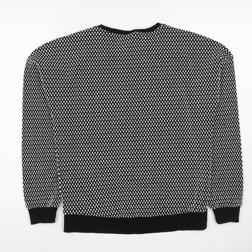Topshop Women’s Black White UK 8 Geometric Knit Pullover Sweatshirt