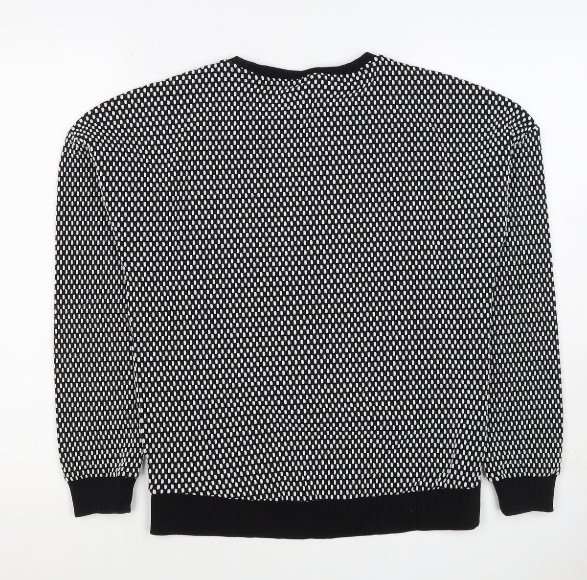 Topshop Women’s Black White UK 8 Geometric Knit Pullover Sweatshirt