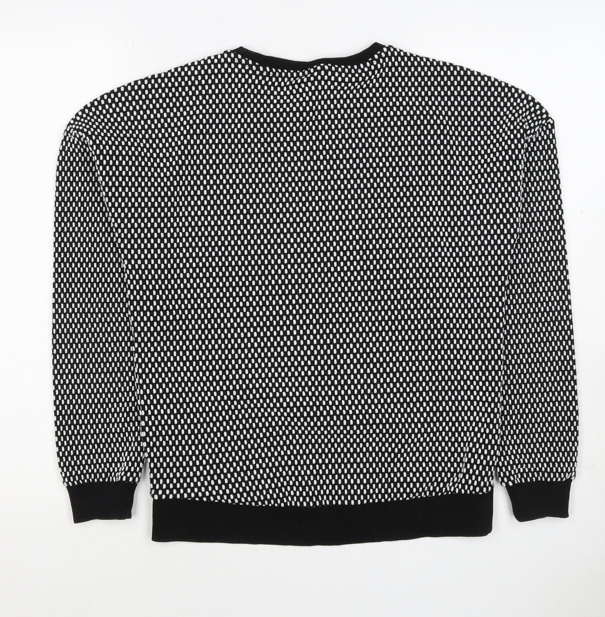 Topshop Women’s Black White UK 8 Geometric Knit Pullover Sweatshirt