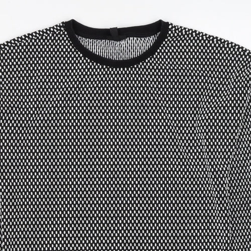 Topshop Women’s Black White UK 8 Geometric Knit Pullover Sweatshirt