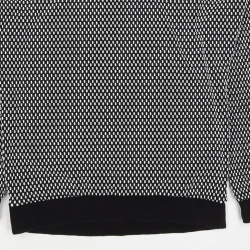Topshop Women’s Black White UK 8 Geometric Knit Pullover Sweatshirt