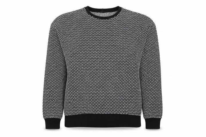 Topshop Women’s Black White UK 8 Geometric Knit Pullover Sweatshirt