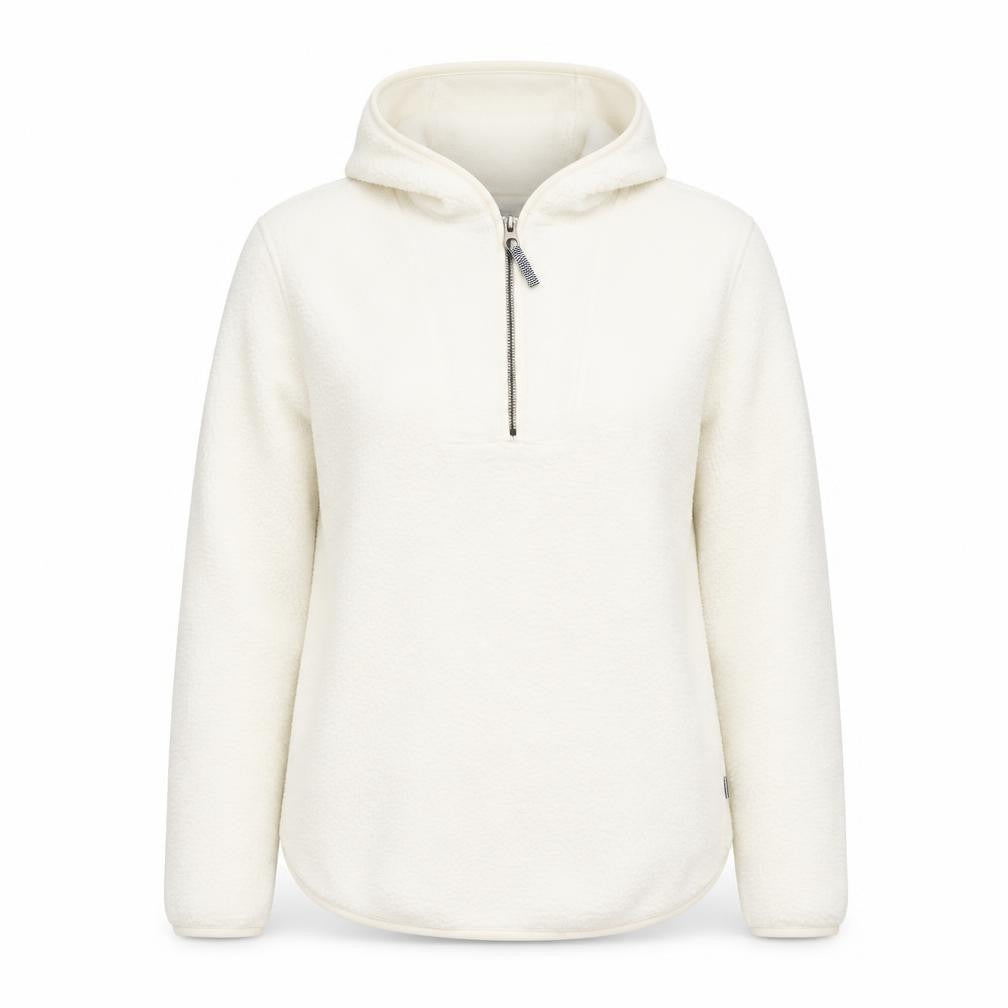 Joules Women Ivory UK 10 Hooded 1/4 Zip Fleece Pullover Sweatshirt