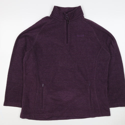 Regatta Women’s Purple UK 16 1/4 Zip Fleece Sweatshirt Pockets