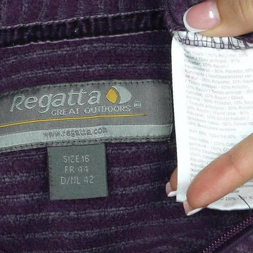 Regatta Women’s Purple UK 16 1/4 Zip Fleece Sweatshirt Pockets