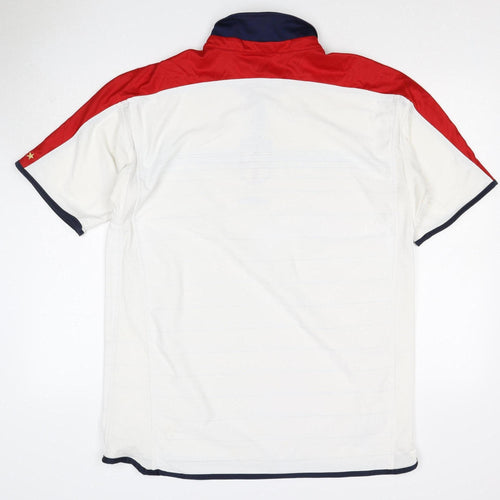 Umbro Men’s White XL England Football Short Sleeve Polo Shirt