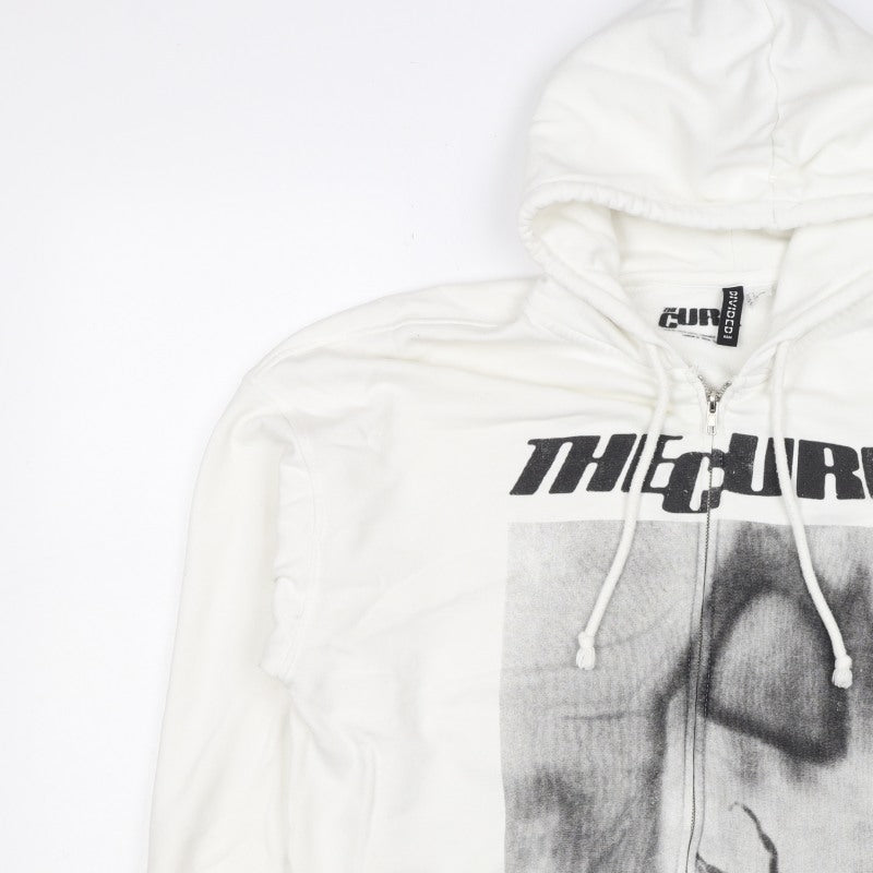 H&M Divided Men’s White L The Cure Faith Graphic Full Zip Hoodie