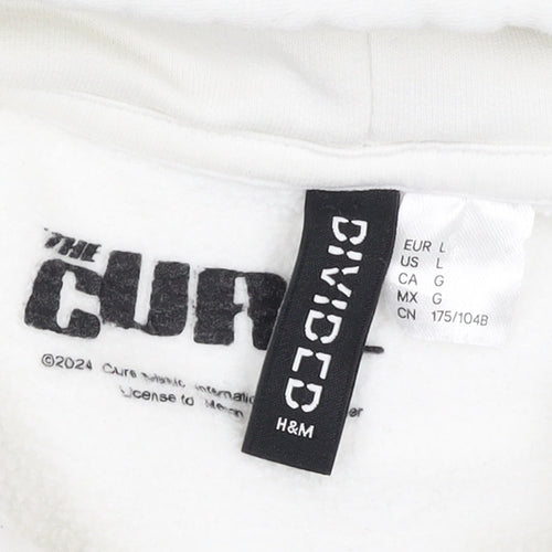 H&M Divided Men’s White L The Cure Faith Graphic Full Zip Hoodie