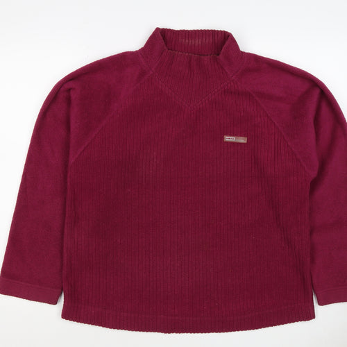 HEAD Essentials Women Burgundy UK 10 Pullover Fleece Sweatshirt Raglan