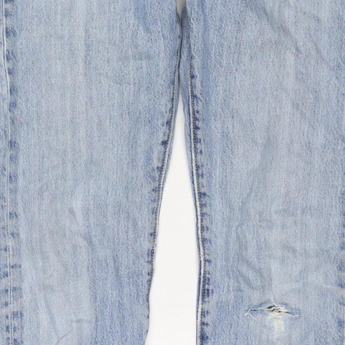 Levi's Premium Men's Blue W34 L30 Straight Light Wash Distressed Jeans