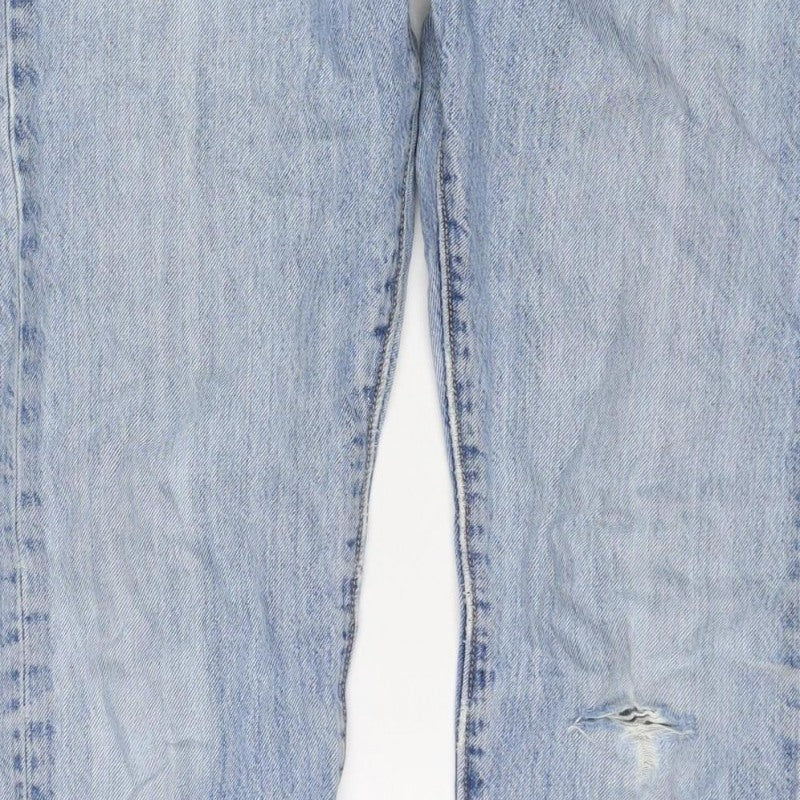 Levi's Premium Men's Blue W34 L30 Straight Light Wash Distressed Jeans
