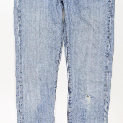Levi's Premium Men's Blue W34 L30 Straight Light Wash Distressed Jeans