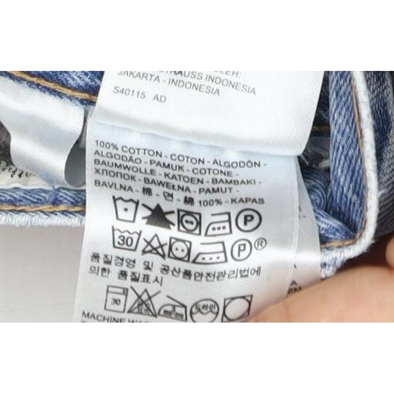 Levi's Premium Men's Blue W34 L30 Straight Light Wash Distressed Jeans