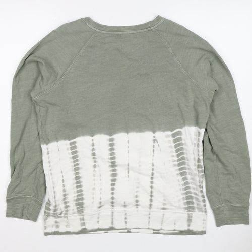 Marks and Spencer Women Green Tie Dye Sweatshirt Size 10 Crew Neck