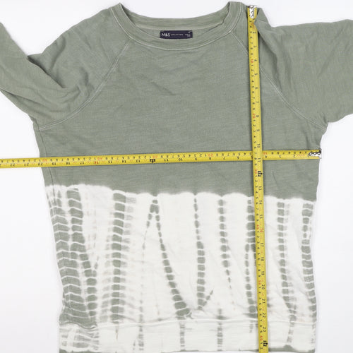 Marks and Spencer Women Green Tie Dye Sweatshirt Size 10 Crew Neck