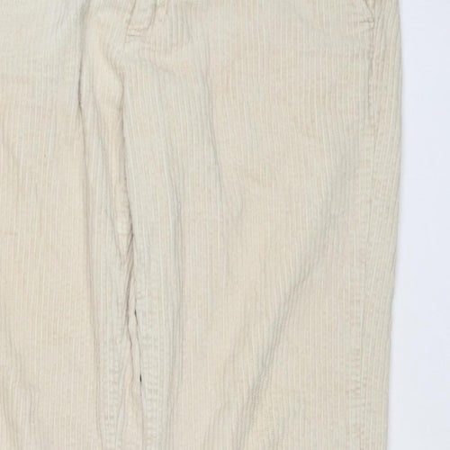 Weekday Women’s Ivory Corduroy Trousers UK 22 Straight Leg Cotton
