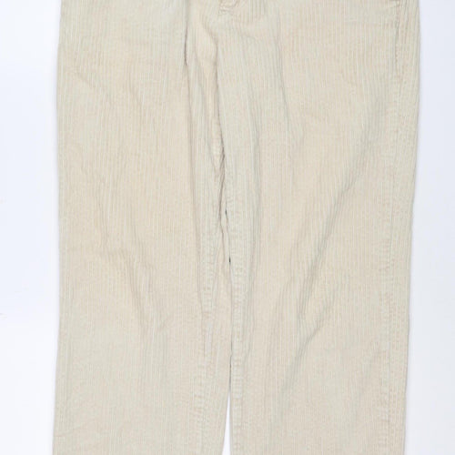 Weekday Women’s Ivory Corduroy Trousers UK 22 Straight Leg Cotton
