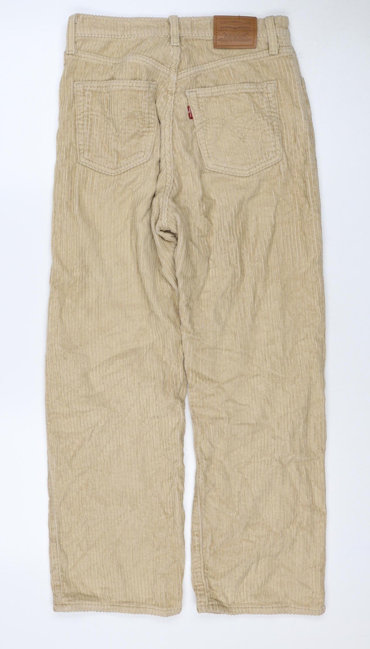 Levi's Women Beige Size 26 Ribcage Straight Ankle Corduroy Trousers