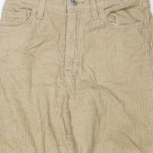 Levi's Women Beige Size 26 Ribcage Straight Ankle Corduroy Trousers