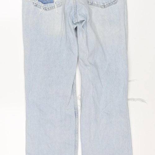& Other Stories Women Blue UK 8 High Rise Distressed Straight Jeans