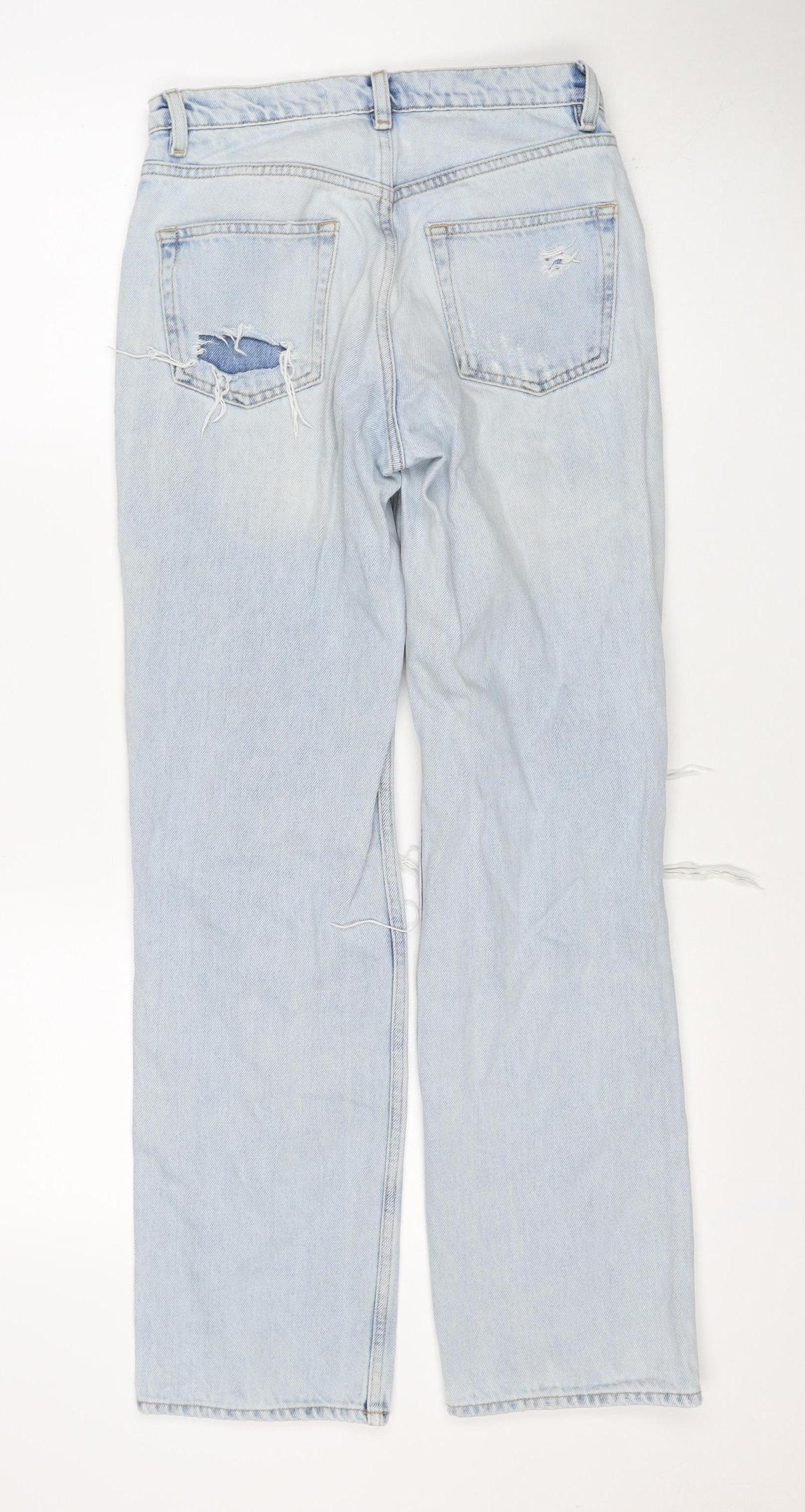 & Other Stories Women Blue UK 8 High Rise Distressed Straight Jeans