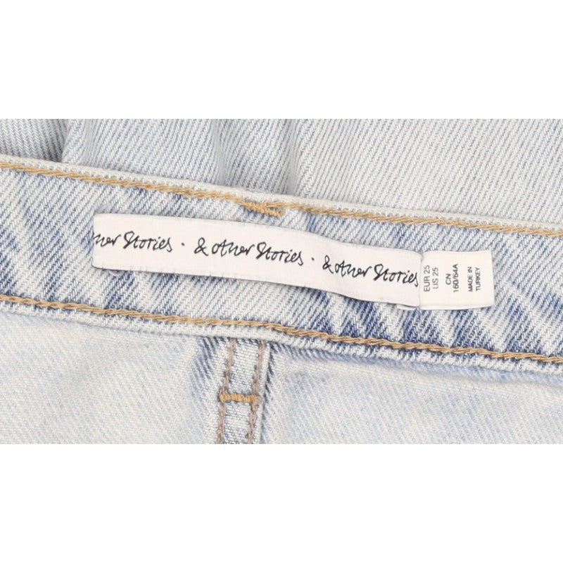 & Other Stories Women Blue UK 8 High Rise Distressed Straight Jeans