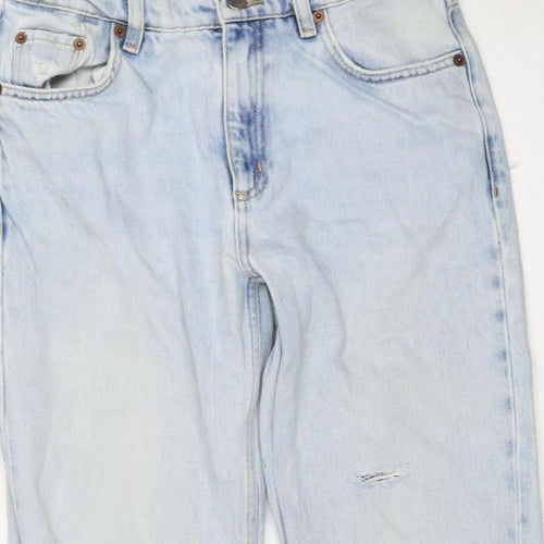 & Other Stories Women Blue UK 8 High Rise Distressed Straight Jeans