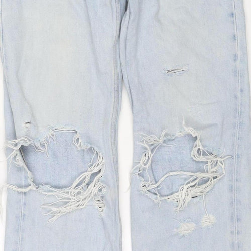 & Other Stories Women Blue UK 8 High Rise Distressed Straight Jeans