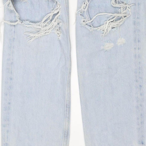 & Other Stories Women Blue UK 8 High Rise Distressed Straight Jeans