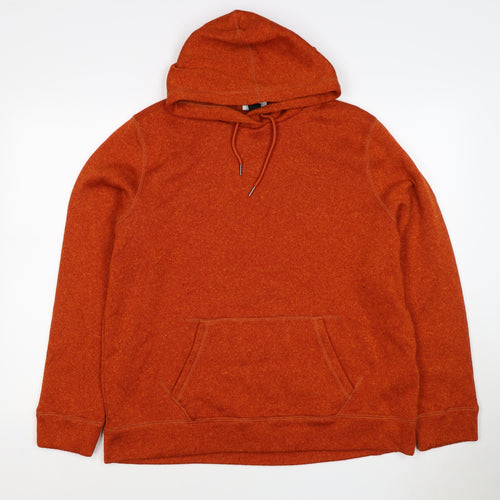 TOG24 Unisex Adults Orange XL Pullover Hoodie Drawstring Pockets