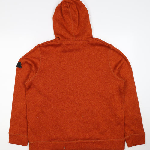 TOG24 Unisex Adults Orange XL Pullover Hoodie Drawstring Pockets