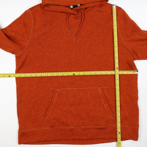 TOG24 Unisex Adults Orange XL Pullover Hoodie Drawstring Pockets