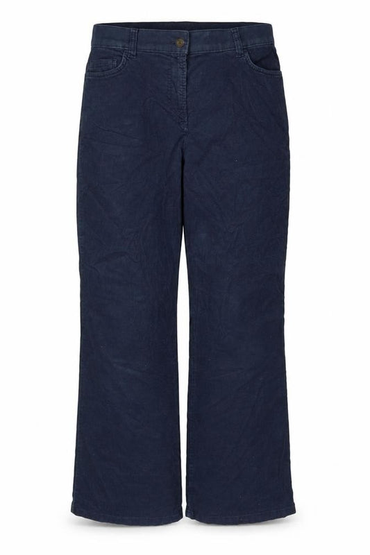 Marks & Spencer Women’s Navy Corduroy Straight Trousers UK 16