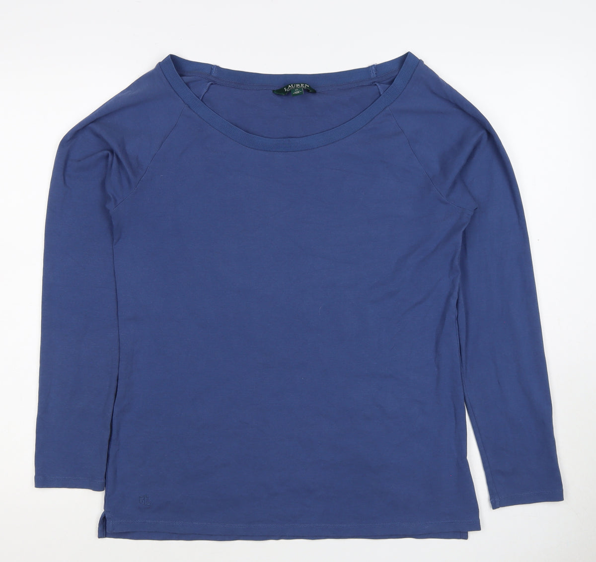 Lauren Ralph Lauren Women Blue XL Basic Crew Neck Long Sleeve T-Shirt
