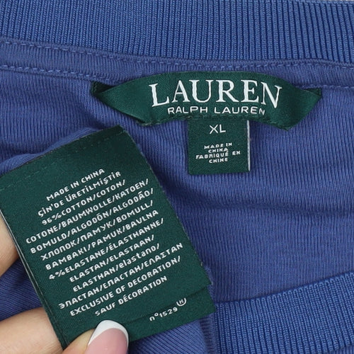 Lauren Ralph Lauren Women Blue XL Basic Crew Neck Long Sleeve T-Shirt