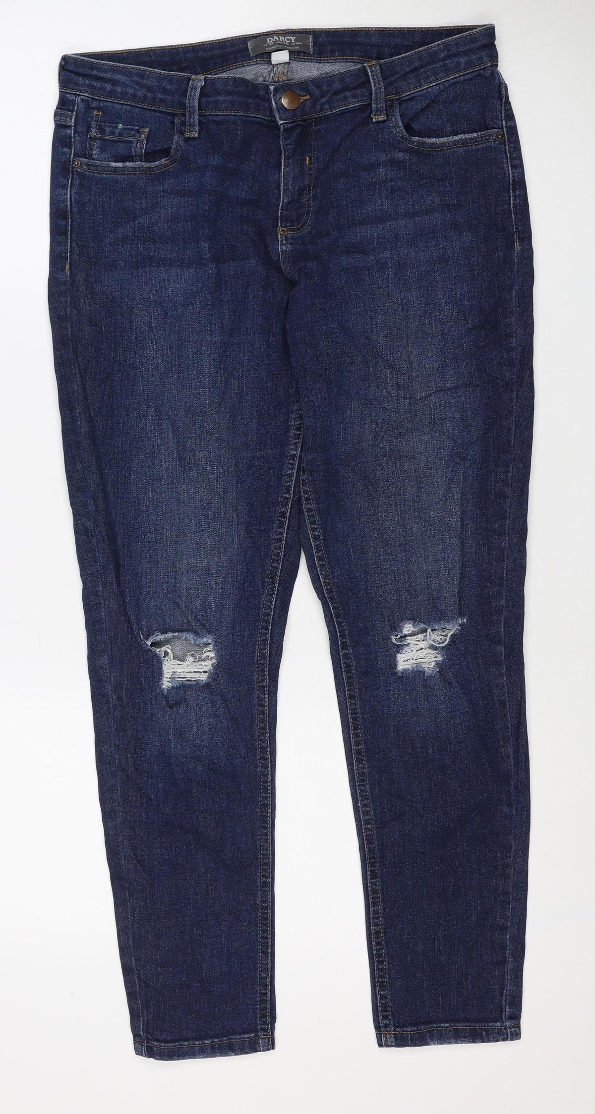 Dorothy Perkins Women Blue UK 14 Skinny Distressed Stretch Jeans