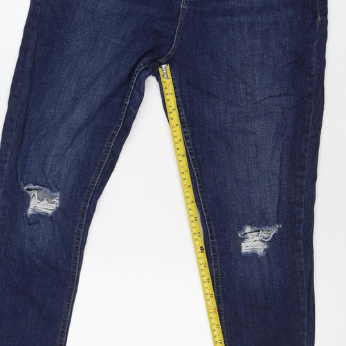 Dorothy Perkins Women Blue UK 14 Skinny Distressed Stretch Jeans