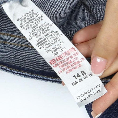 Dorothy Perkins Women Blue UK 14 Skinny Distressed Stretch Jeans