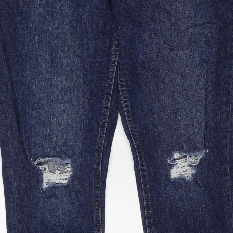 Dorothy Perkins Women Blue UK 14 Skinny Distressed Stretch Jeans