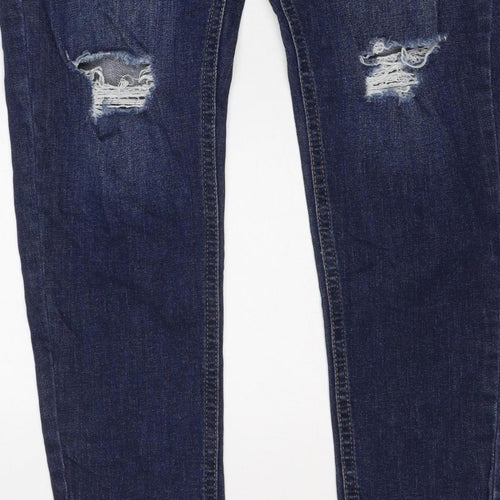 Dorothy Perkins Women Blue UK 14 Skinny Distressed Stretch Jeans