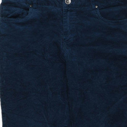 Joe Browns Women’s Blue UK 14 Corduroy Straight Trousers Pockets